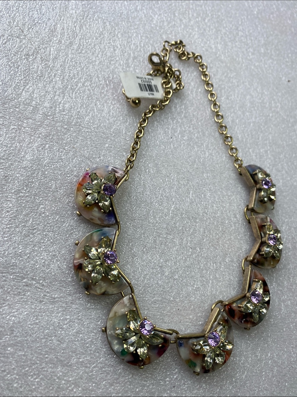 Catherine Malandrino Butterfly Half-Moon Statement Necklace Purple Jem 16 inch